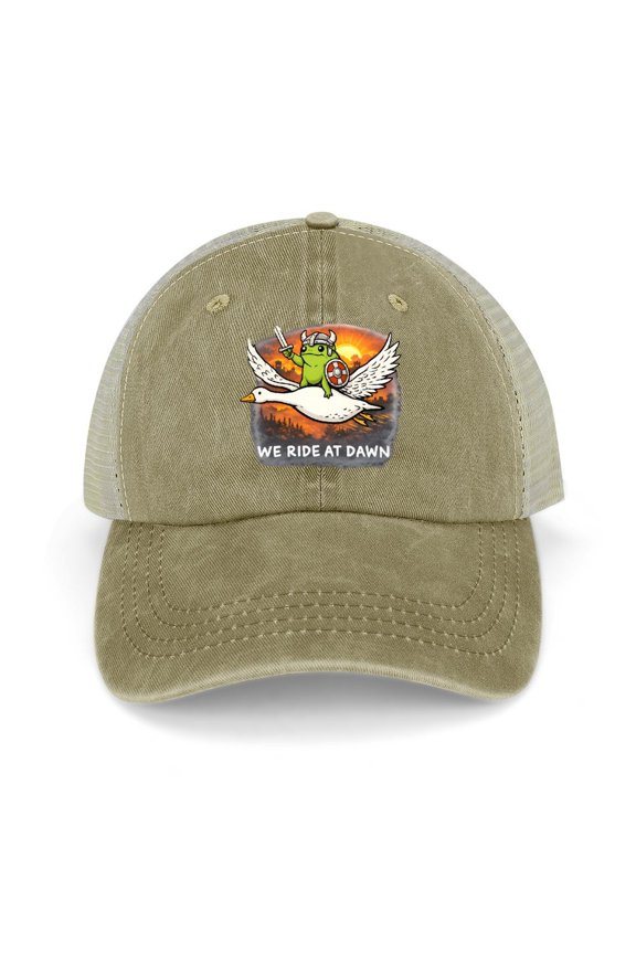 We Ride At Dawn Khaki Hat Adjustable Funny Fashion Unisex Baseball Cap for Men Women