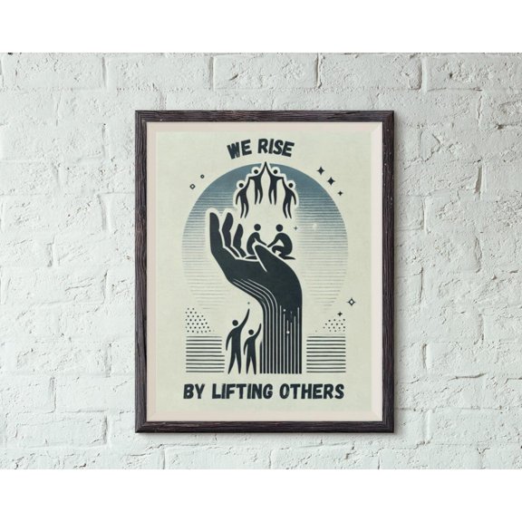 We Rise Community Unity Wall Art Print, Unframed Paper Poster 11x14in