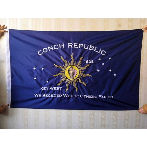 "We Seceded Where Others Failed" 3 ft. x 5 ft. Embroidered Key West Conch Republic Single-Sided Heavy Duty 300D Nylon Flag