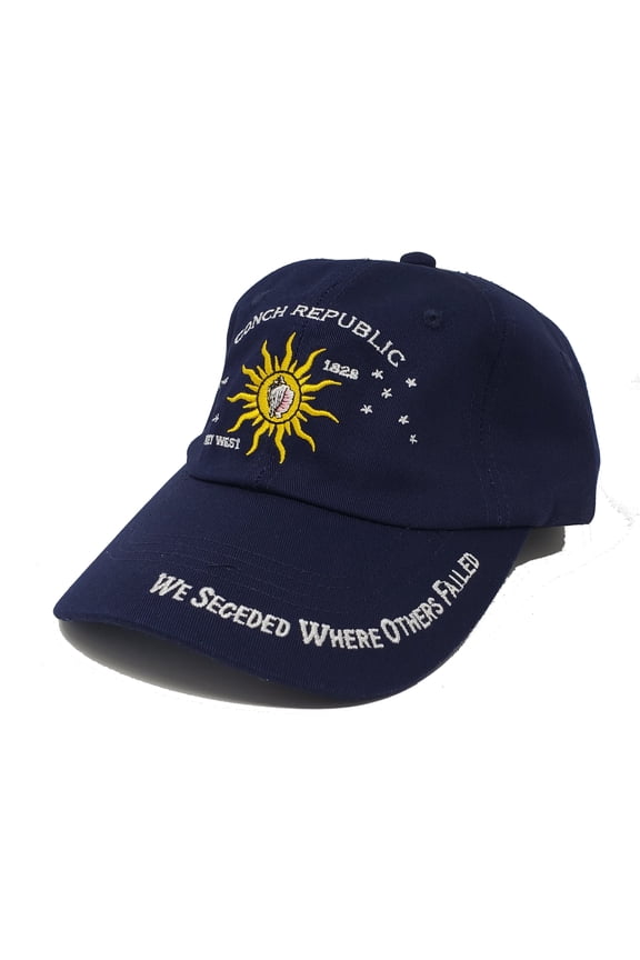 "We Seceded Where Others Failed" Conch Republic of Key West Navy Blue Softball Cap - Embroidered 100% Cotton