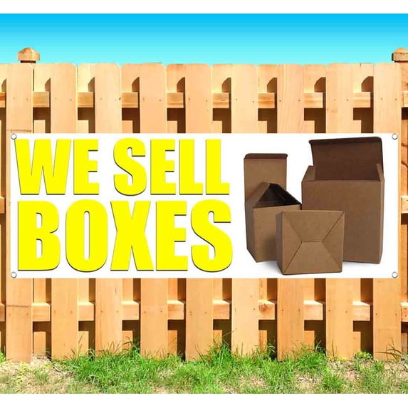 We Sell Boxes 13 oz Vinyl Banner With Metal Grommets