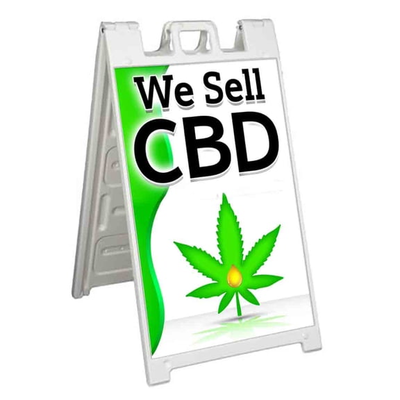 We Sell CBD (24" X 36") Standard A-Frame Signicade, Includes Decal Applied To Stand