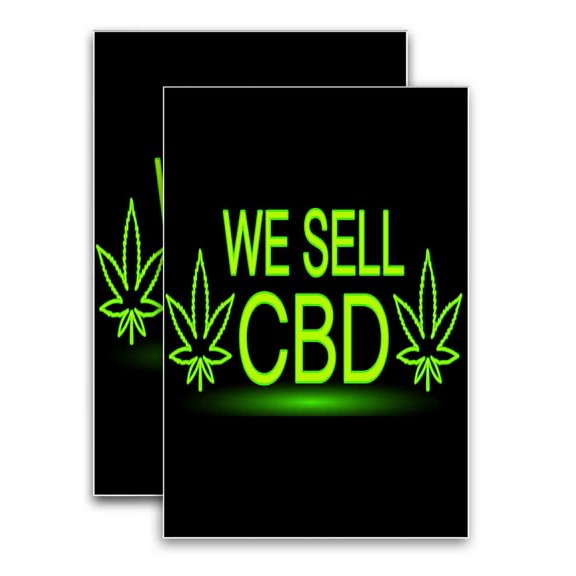 We Sell CBD (24" X 36") Vinyl Decal Only (Pack of 2) |Sign|Sticker|Poster