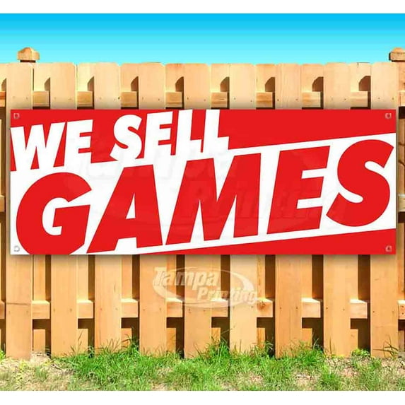 We Sell Games 13 oz Vinyl Banner With Metal Grommets