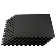 We Sell Mats 24 Sq. Ft. Black EVA Foam Interlocking Floor Mats Cushioned 6 Piece