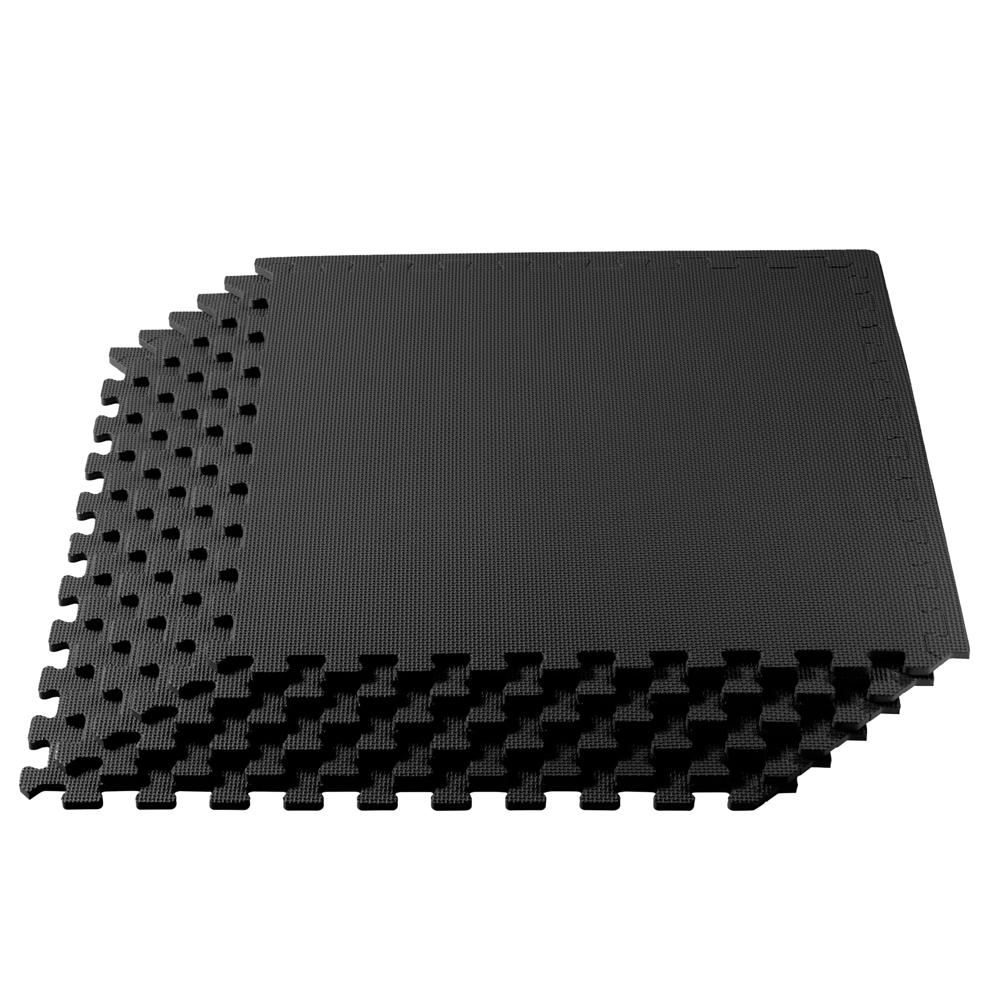 We Sell Mats 3/4 Inch Thick Multipurpose EVA Foam Floor Tiles, Interlocking Floor Mat for Indoor Gym and Home Use, 24 in x 24 in, Black
