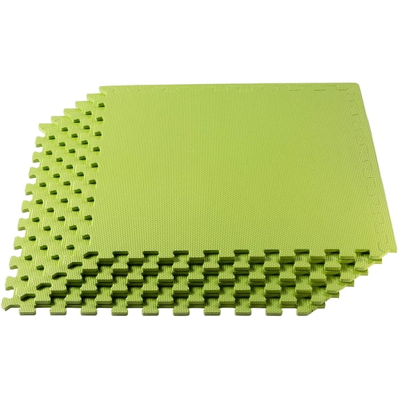 We Sell Mats 3/8 Inch Thick Multipurpose Exercise Floor Mat with EVA Foam, Interlocking Tiles, Anti-Fatigue for Home, or Gym, 24 in x 24