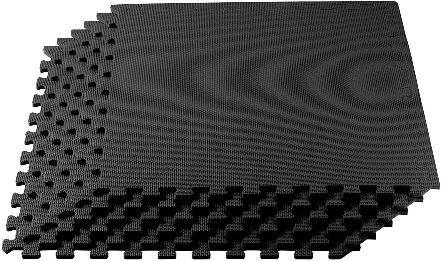 Black 24" x 24" EVA Foam Interlocking Floor Tiles, 25 Pack