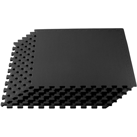 We Sell Mats 24" x 24" Black Foam Interlocking Floor Mats, 25 Piece