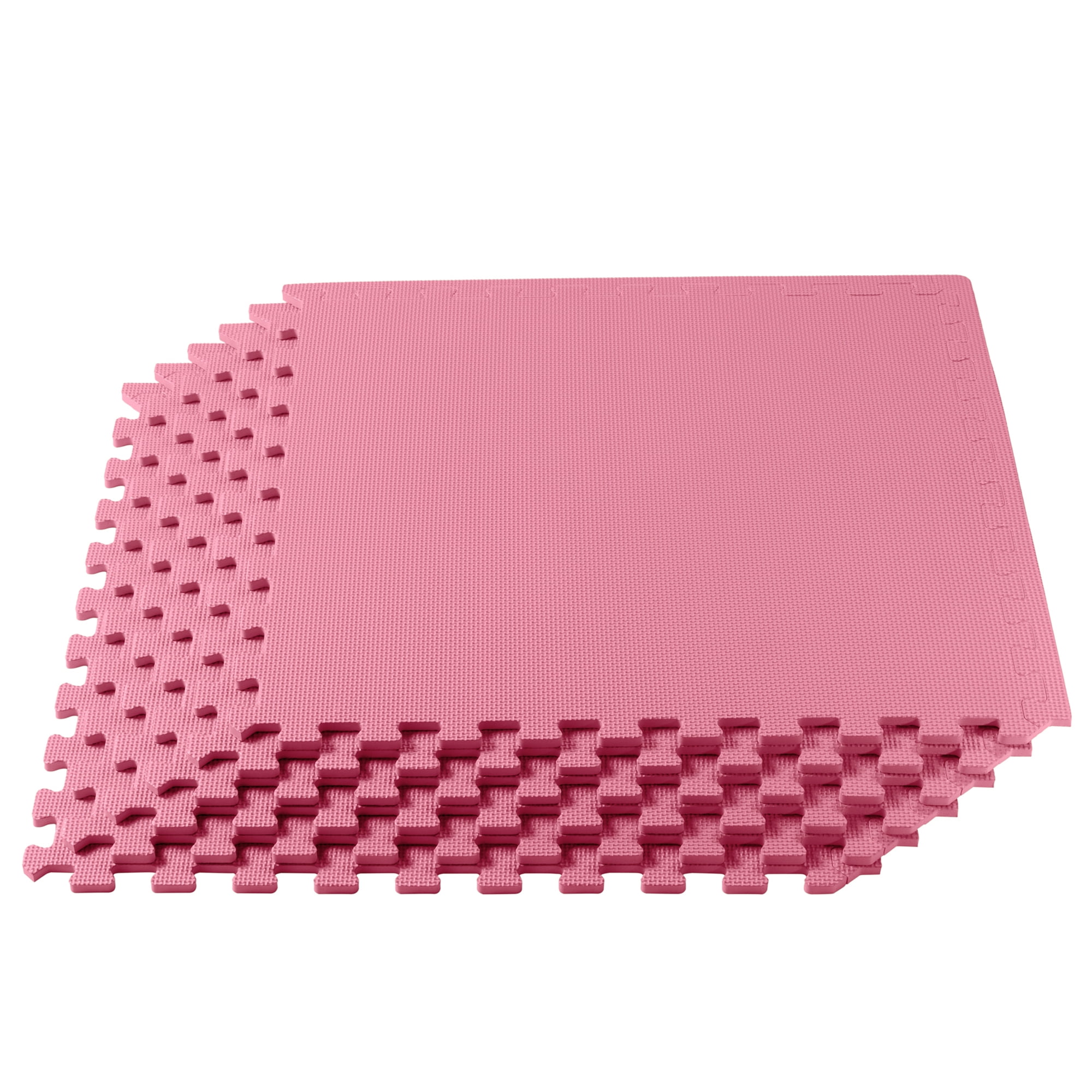 We Sell Mats 3/8 Inch Thick Multipurpose Exercise Floor Mat with EVA Foam, Interlocking Tiles, Anti-Fatigue for Home, or Gym, 24 in x 24