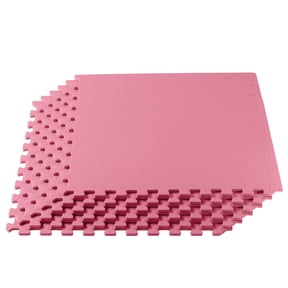 We Sell Mats 3/8 Inch Thick Multipurpose Exercise Floor Mat with EVA Foam, Interlocking Tiles, Anti-Fatigue for Home, or Gym, 24 in x 24