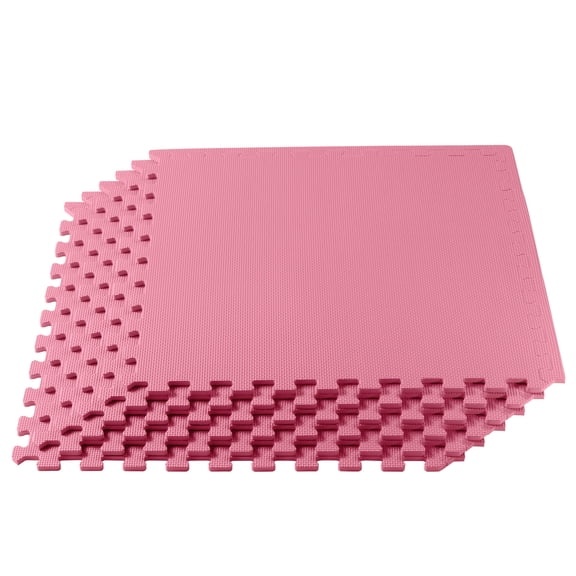 We Sell Mats 3/8 Inch Thick Multipurpose Exercise Floor Mat with EVA Foam, Interlocking Tiles, Anti-Fatigue for Home, or Gym, 24 in x 24