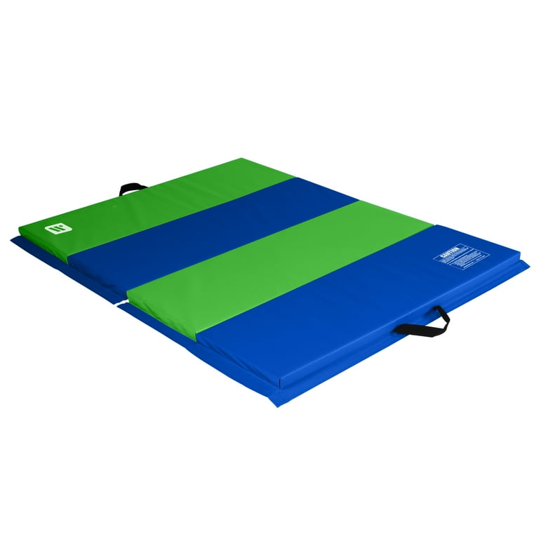 We Sell Mats Folding Personal Fitness Exercise Mat, 4' x 6' Blue