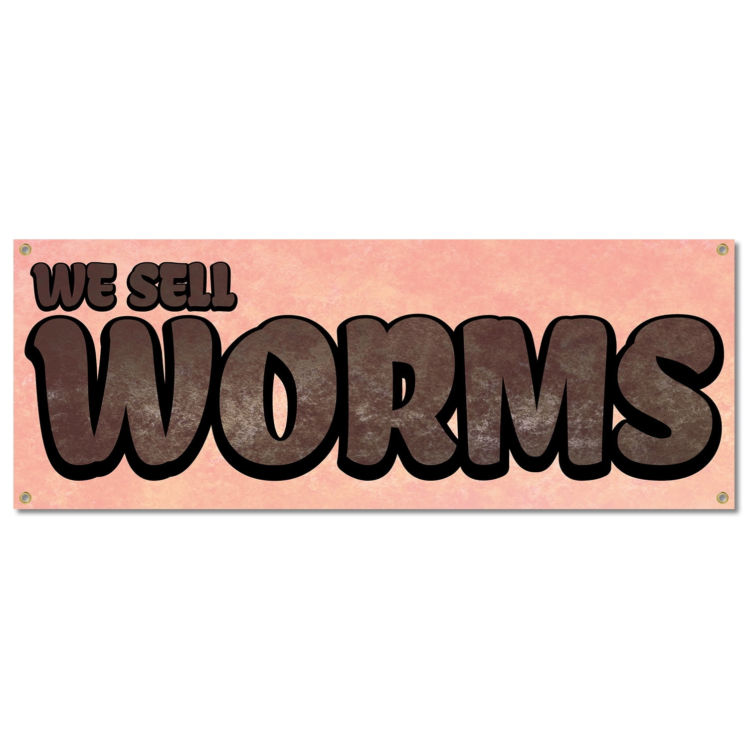We Sell Worms 18" X 48" Banner Outdoor Vinyl Sign With Grommets Advertising Displays