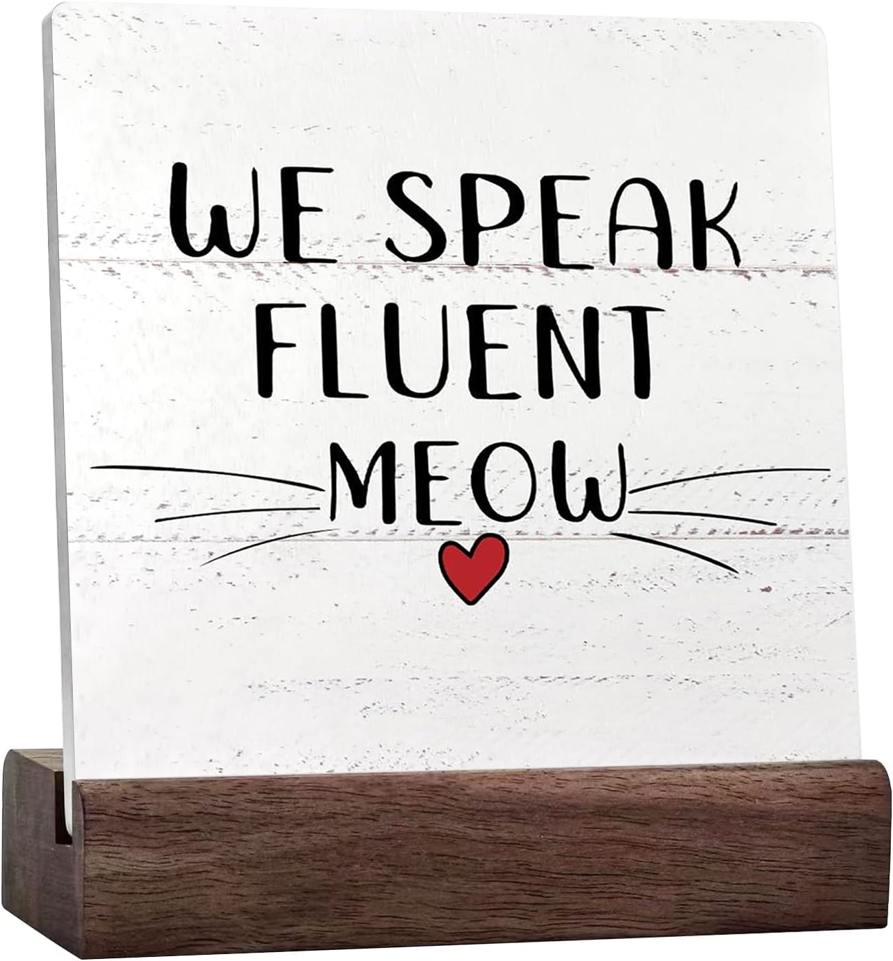 We Speak Fluent Cute Cat Face Sign Desk Decor Funny Cat Kitty Ceramic ...