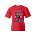 thumbnail image 1 of We Stand For Flag And We Kneel For Fallen USA Army DT Youth Kids T-Shirt Tee, 1 of 2