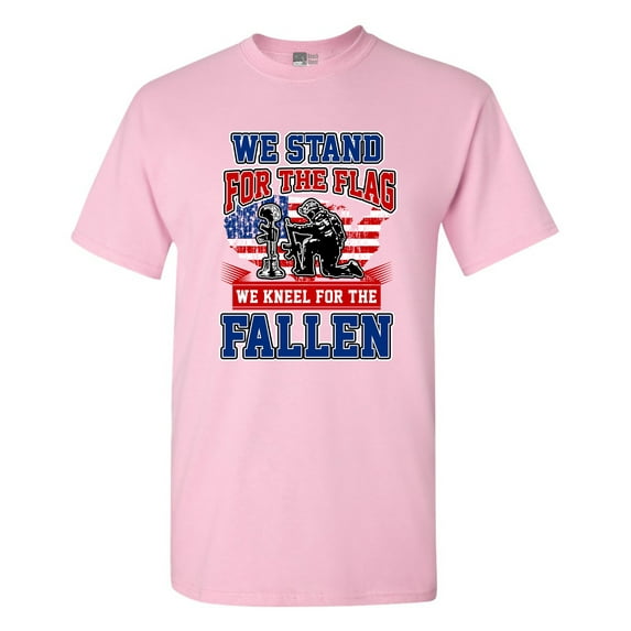 We Stand For The Flag And We Kneel For The Fallen USA Army DT Adult T-Shirt Tee