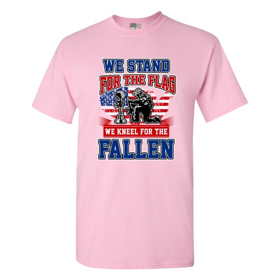 We Stand For The Flag And We Kneel For The Fallen USA Army DT Adult T-Shirt Tee