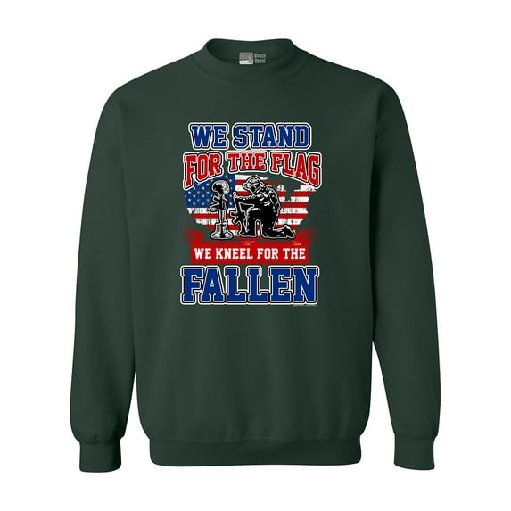 We Stand For The Flag And We Kneel For The Fallen USA DT Crewneck Sweatshirt