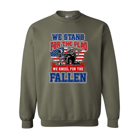 We Stand For The Flag And We Kneel For The Fallen USA DT Crewneck Sweatshirt
