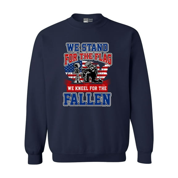 We Stand For The Flag And We Kneel For The Fallen USA DT Crewneck Sweatshirt