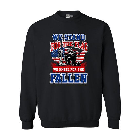 We Stand For The Flag And We Kneel For The Fallen USA DT Crewneck Sweatshirt