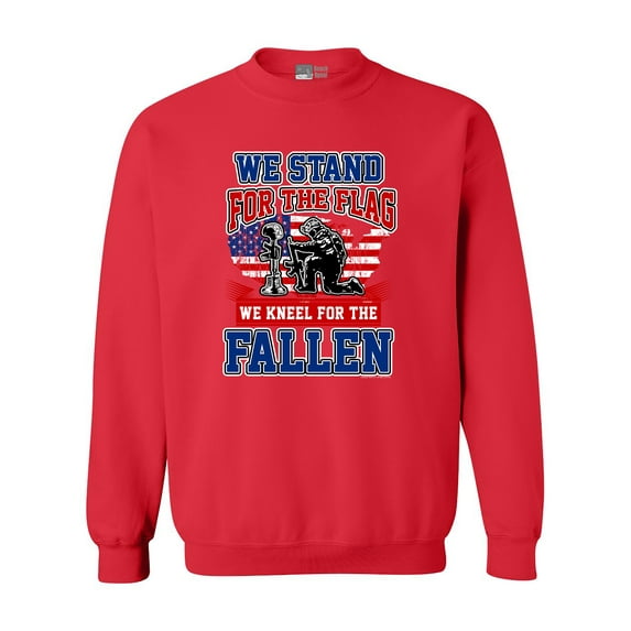 We Stand For The Flag And We Kneel For The Fallen USA DT Crewneck Sweatshirt
