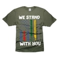 thumbnail image 1 of We Stand With You Shirt First Responders Flag Shirt Patriotic Gifts Firefighter Police Military Tee (XX-Large Military Green), 1 of 6