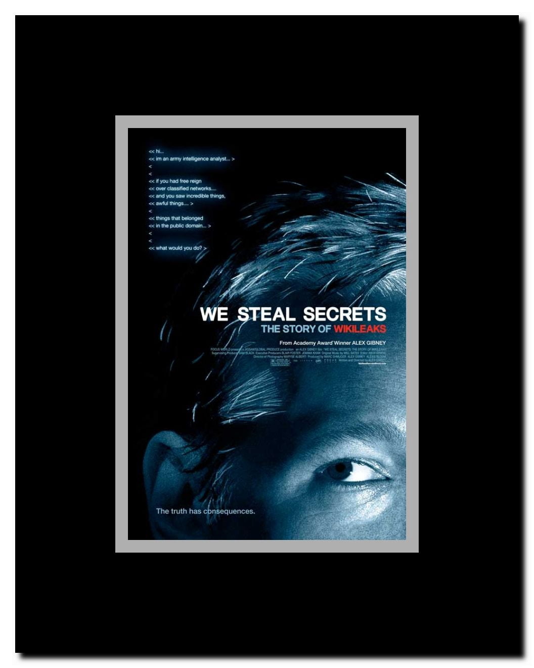 We Steal Secrets: The Story of WikiLeaks Framed Movie Poster