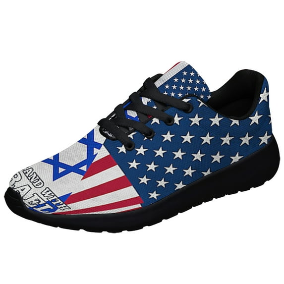 We Stnd With Israel American flag Shoes Sneakers Black Size 9.5