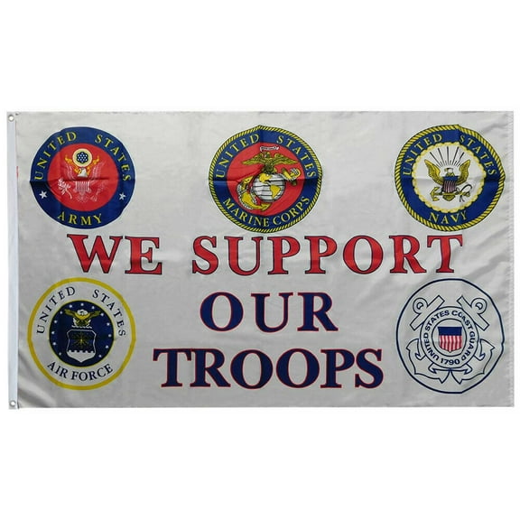 We Support Our Troops Flag U.S. Armed Forces Military flags 5 Military Branches Polyester 3x5 FT Banner