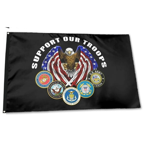 We Support Our Troops Flag U.S. Armed Forces Military flags US All 5 branches Polyester 3x5 FT Indoor Outdoor Banner