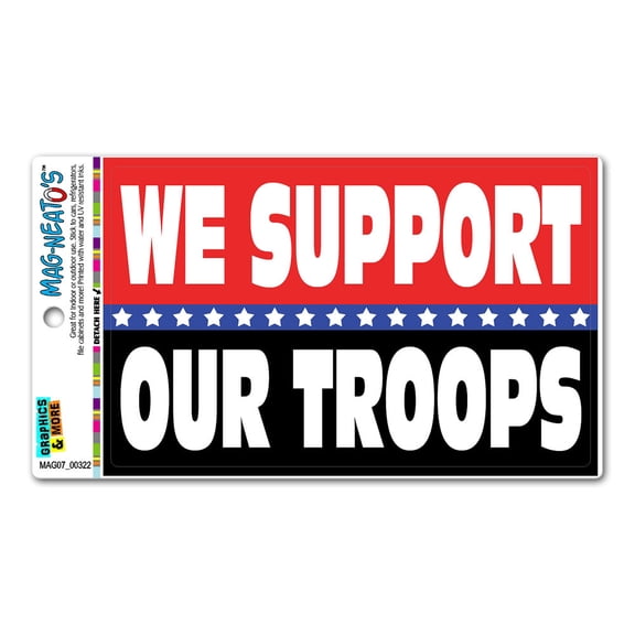 We Support Our Troops - Patriotic United States America USA MAG-NEATO'S(TM) Car/Refrigerator Magnet