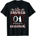 thumbnail image 1 of We Survived 1 Year of Marriage Couple 1st Anniversary Gift T-Shirt, 1 of 5