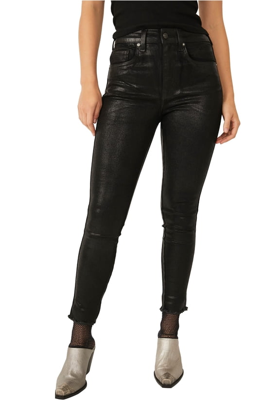We The Free Womens Coated Shimmer Skinny Jeans