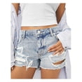 thumbnail image 1 of We The Free Womens Maggie Distressed Mid-Rise Denim Shorts, 1 of 2