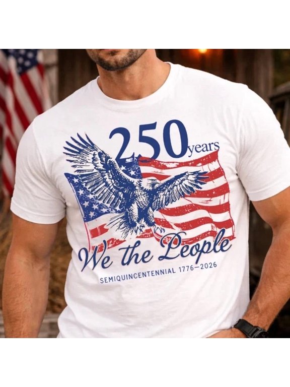 We The People 1776 Eagle USA 250th Anniversary America 250 Casual T-Shirt, Size S-5XL