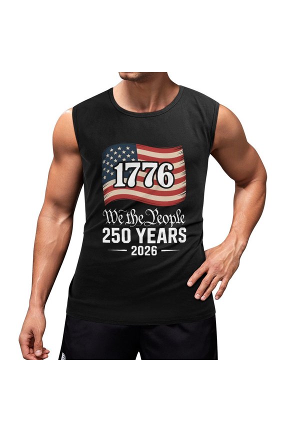 We The People – 250 Years Men'S Muscle T-Shirt, Sleeveless, Muscle Tank Tee Top L