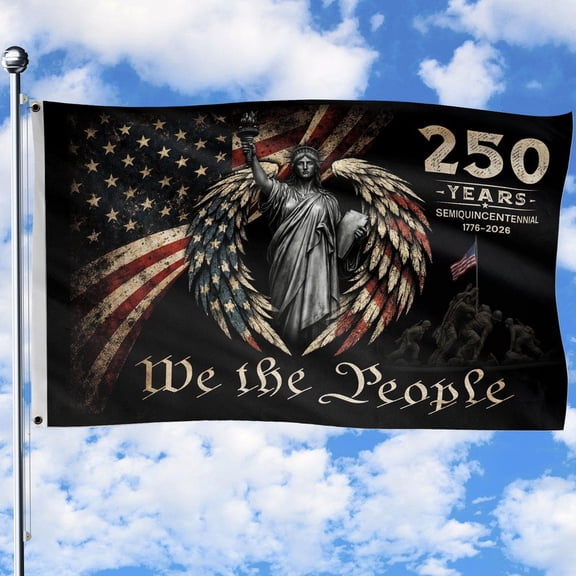 We The People America 250 Years Patriotic Flag 12x18 POLE NOT INCLUDED Garden Flag