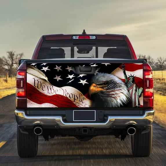 We The People America Truck Tailgate Decal Sticker Wrap - 66x26 in