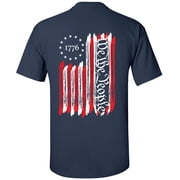 We The People American Flag 1776 Unisex Short Sleeve T-shirt-Navy-Medium