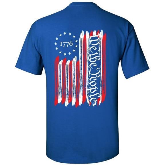 We The People American Flag 1776 Unisex Short Sleeve T-shirt-Royal-Large