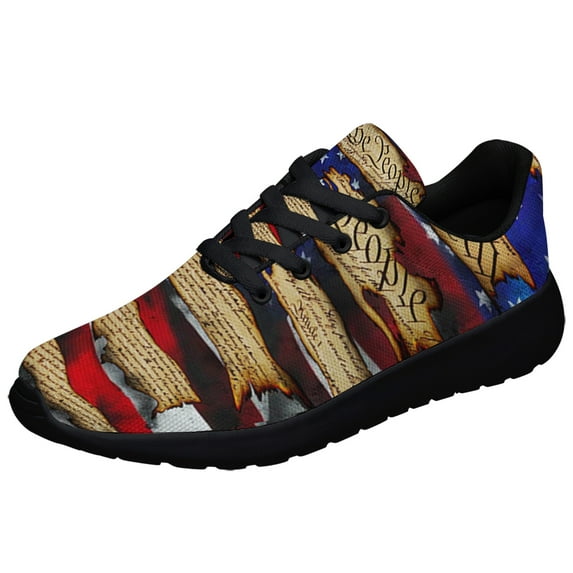 We The People American flag US Shoes Sneakers for Women Men Black Size 10