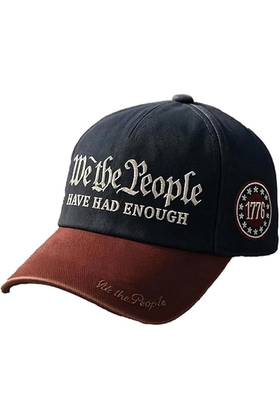 We The People Baseball Cap, We The People Have Had Enough Embroidered Hat with 1776 Star Badge, Adjustable Patriotic Cap for Men and Women