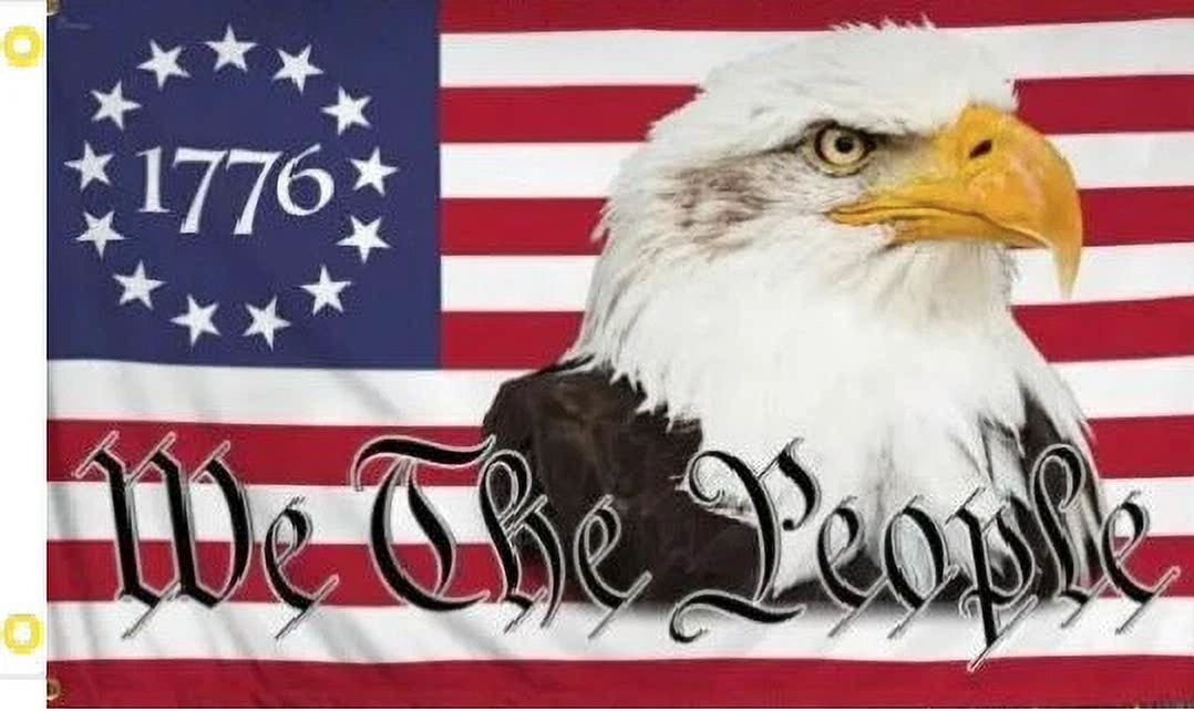 We The People Betsy Ross 1776 Free American Flag Eagle Freedom Banner Usa 3X5'