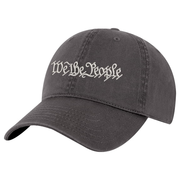 We The People Baseball Cap - Patriotic Embroidered Dad Hat (Charcoal)
