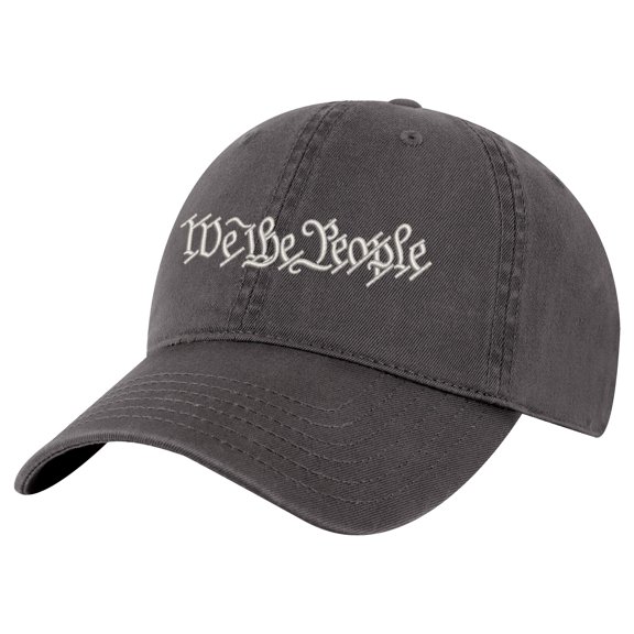 We The People Baseball Cap - Patriotic Embroidered Dad Hat (Charcoal)