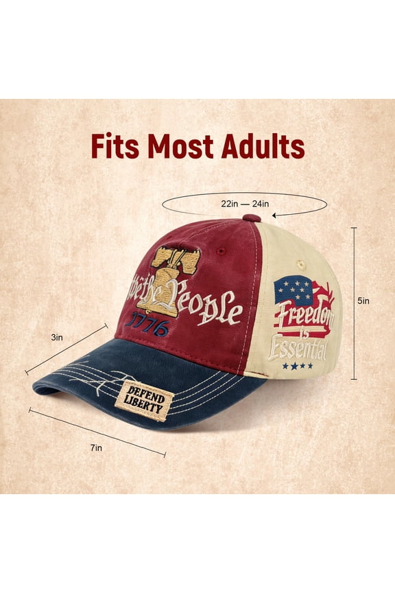 We The People Embroidered Canvas Baseball Cap, USA 250th Anniversary Hat for Men & Women