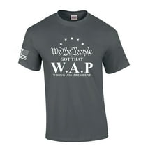 We The People Got That W.A.P Funny Patriotic Flag Mens Short Sleeve T-shirt Graphic Tee-Charcoal-xxxl