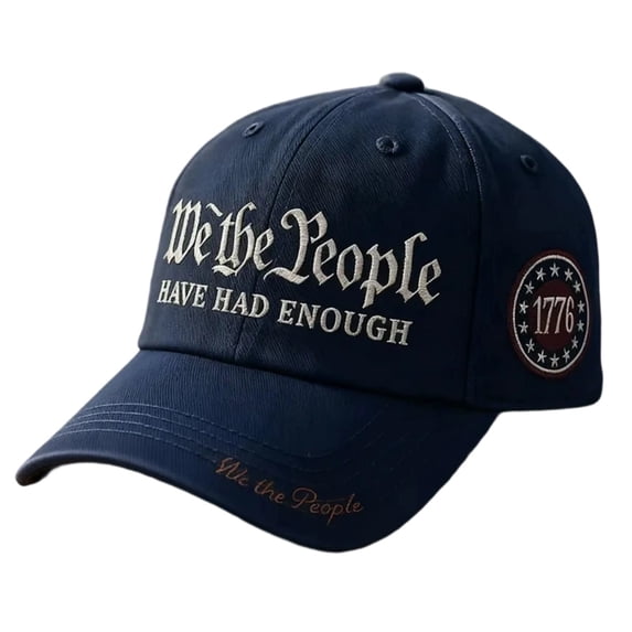 We The People Have Had Enough Hats,1776 Stars Retro Washed Badge Baseball Cap for Men Women adjustable Embroidered Caps for 250th Anniversary